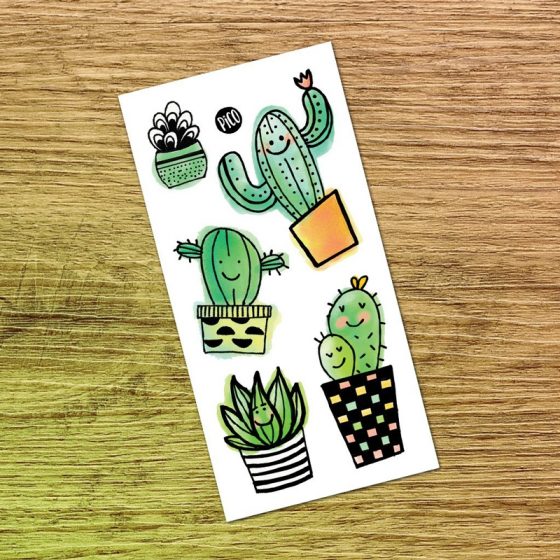 Temporary tattoo - ''Les cactus''