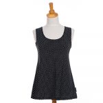 Black and white dots reversible ''daïquiri'' tank top