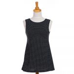 Black and white dots reversible ''daïquiri'' tank top