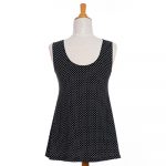 Black and white dots reversible ''daïquiri'' tank top