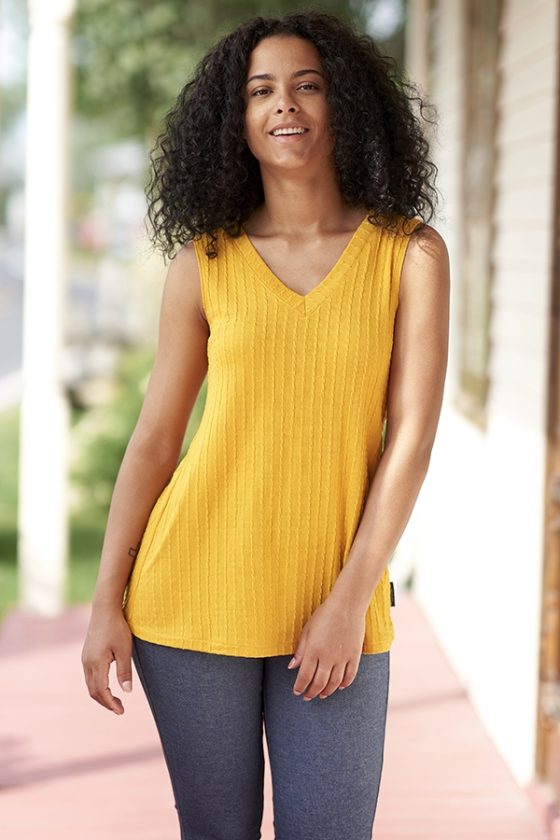 Camisole réversible énergie Jaune or