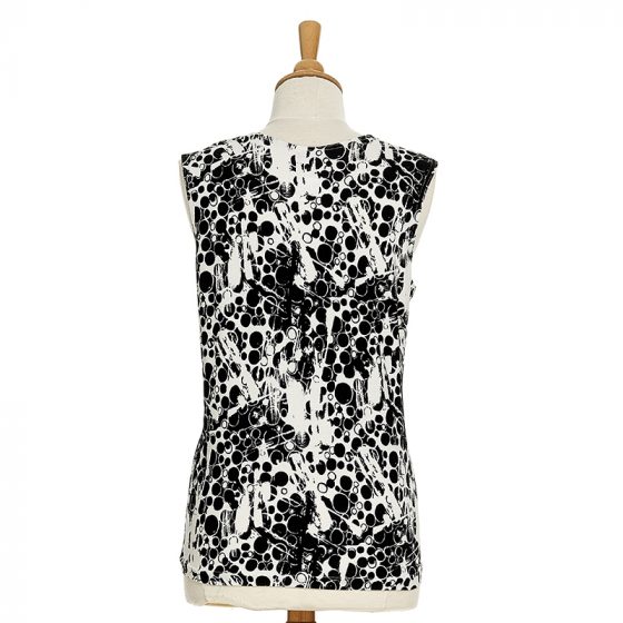 Black and white bubbles ''Azalée'' tank top