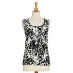 Black and white bubbles ''Azalée'' tank top