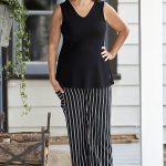 Black striped ''Détente'' pants