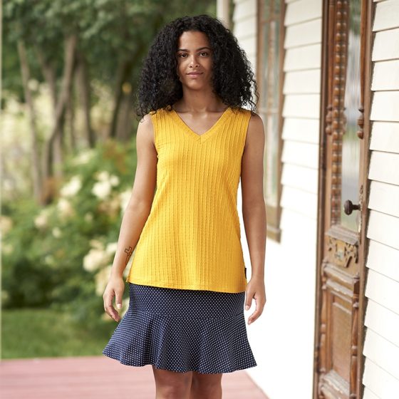 Camisole réversible énergie Jaune or