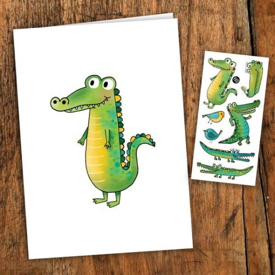 Greeting card & temporary tattoo –