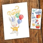Carte de souhaits et tatou temporaire Party