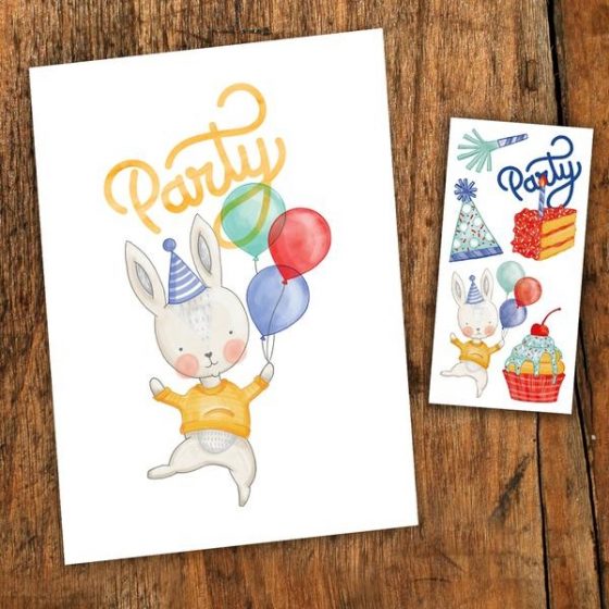 Greeting card & temporary tattoo –