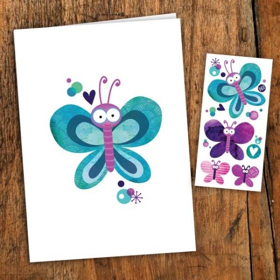 Greeting card & temporary tattoo –