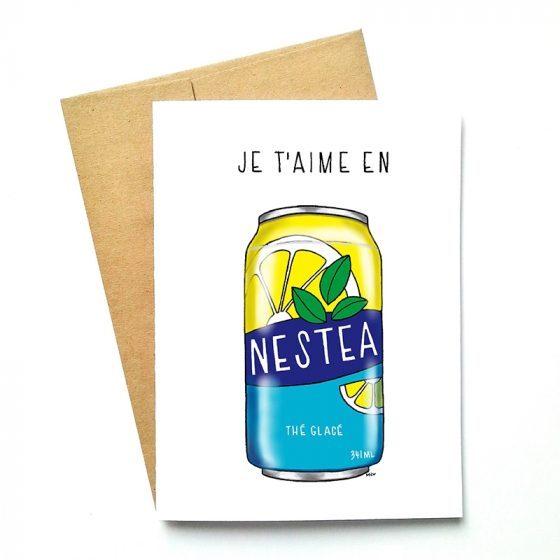 Carte de souhaits Je t'aime en Nestea