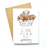 Carte de souhaits Je t'aime plus que la poutine