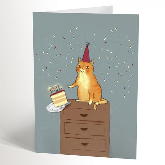 Carte Chat de fête