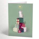 Carte de souhaits Chat et cadeaux