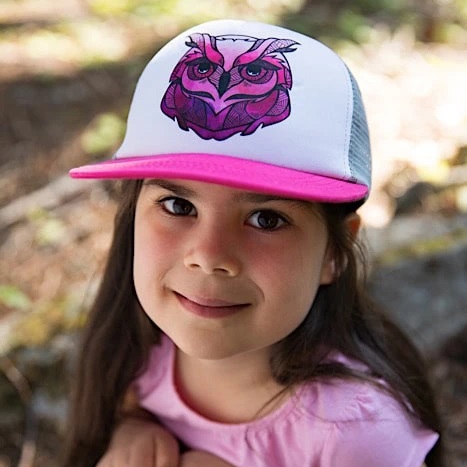 Casquette pour enfant Hibou rose