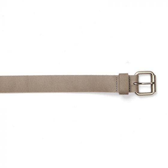 Gray leather belt