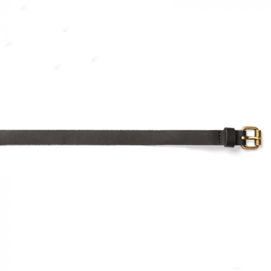 Black narrow leather belt