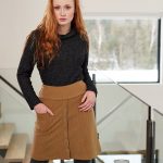 Camel corduroy ''harfang'' skirt