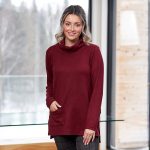 Burgundy ''thuya'' sweater-tunic