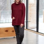 Burgundy ''thuya'' sweater-tunic