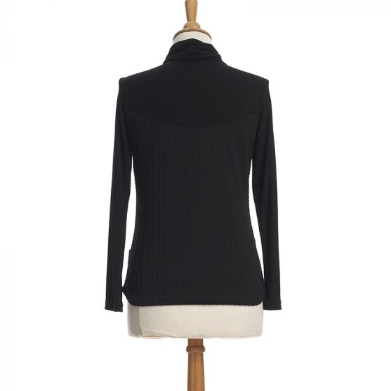 Black and leather imitation Jupiter sweater