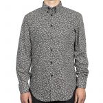 Chemise pour homme fleurs blanches / fond noir