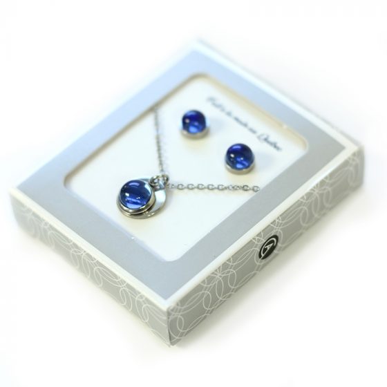 Coffret BO et collier rond bleu