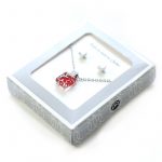 Coffret BO et collier carré rouge