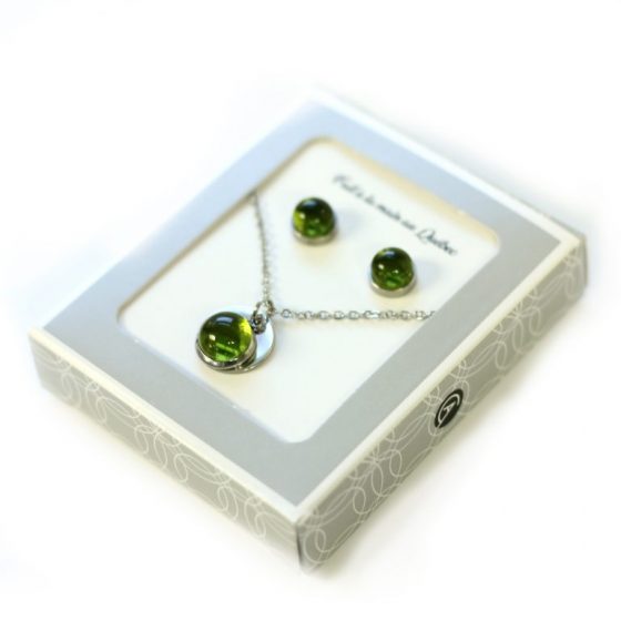 Coffret BO et collier rond vert