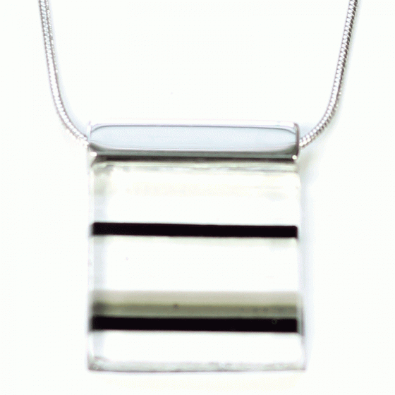 Daly black square pendant