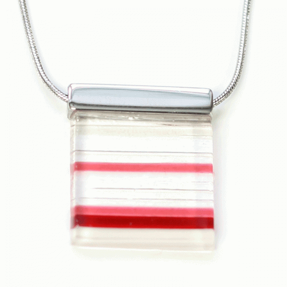 Pendentif Daly square rouge