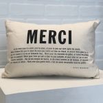 Coussin zen poétique Merci