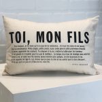 Coussin zen poétique Toi mon fils