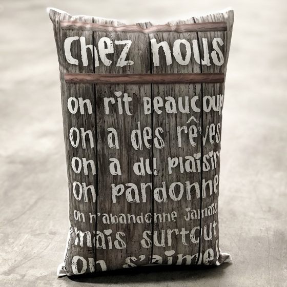 Coussin Chez nous on s'aime