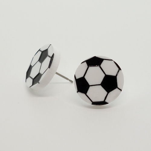 Soccer ball earrings