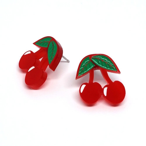 Boucles d'oreilles cerise