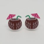 Coconut drink earrings