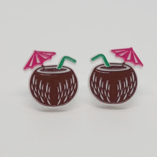 Boucles d'oreilles coconut drink