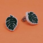 Boucles d'oreilles feuille tropicale