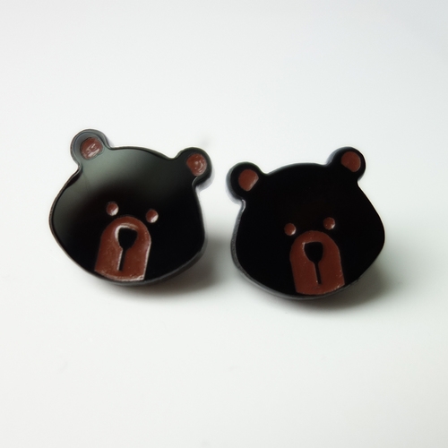 Boucles d'oreilles ours noir