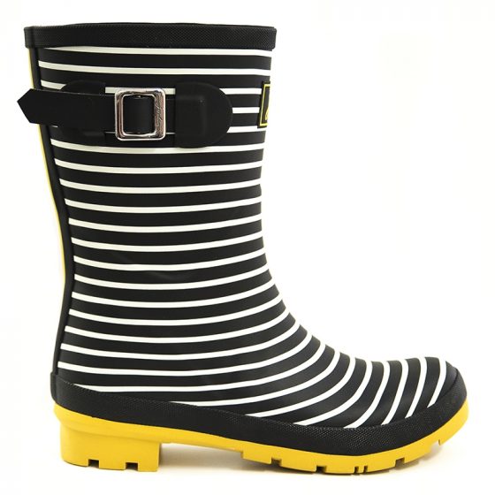 Striped rain boots
