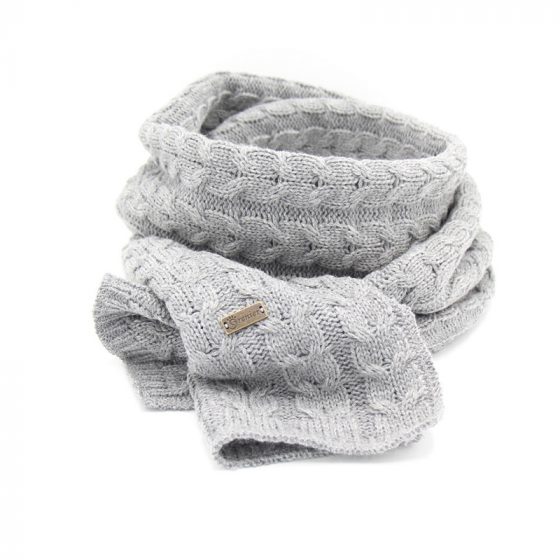 Foulard motif torsade gris