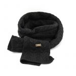 Foulard motif torsade noir