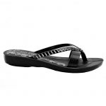 Glitter lines black sandals