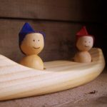 Wooden canoe for the bath