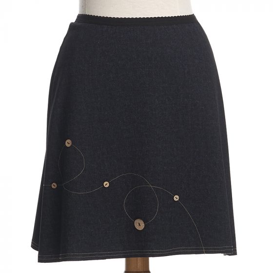 Denim blue ''Galilée'' skirt