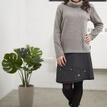 Denim grey ''Galilée'' skirt