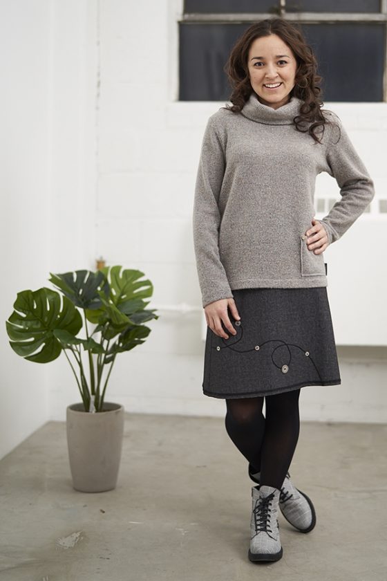 Denim grey ''Galilée'' skirt