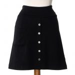 Black corduroy ''harfang'' skirt