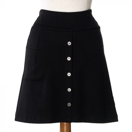 Black corduroy ''harfang'' skirt