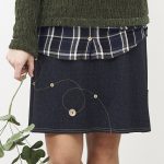 Denim blue ''Galilée'' skirt